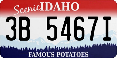 ID license plate 3B5467I