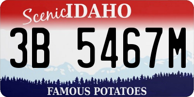 ID license plate 3B5467M