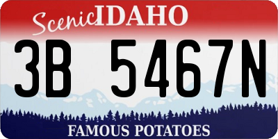 ID license plate 3B5467N
