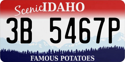 ID license plate 3B5467P