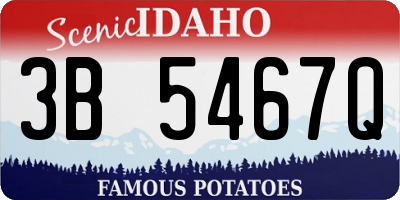ID license plate 3B5467Q