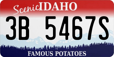 ID license plate 3B5467S