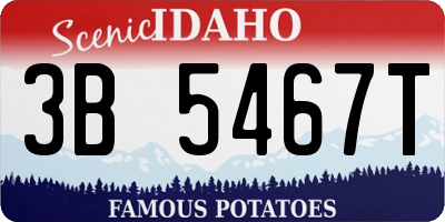ID license plate 3B5467T
