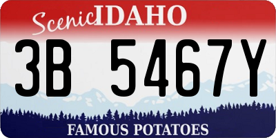 ID license plate 3B5467Y