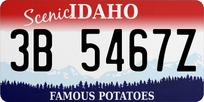 ID license plate 3B5467Z