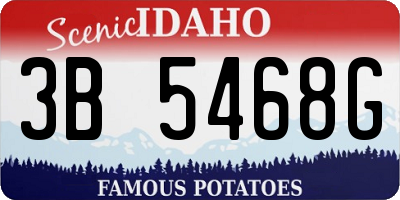 ID license plate 3B5468G