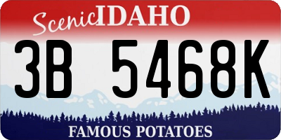 ID license plate 3B5468K
