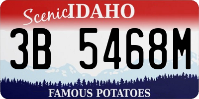 ID license plate 3B5468M