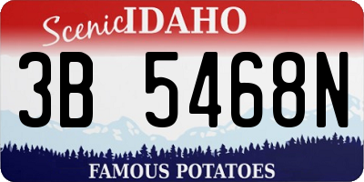 ID license plate 3B5468N
