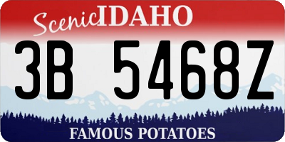 ID license plate 3B5468Z