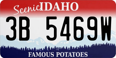 ID license plate 3B5469W
