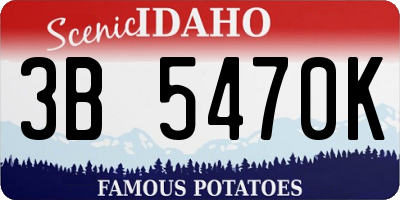 ID license plate 3B5470K