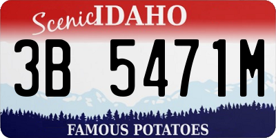 ID license plate 3B5471M