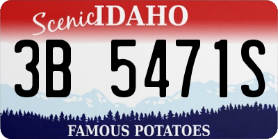 ID license plate 3B5471S