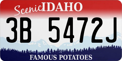 ID license plate 3B5472J