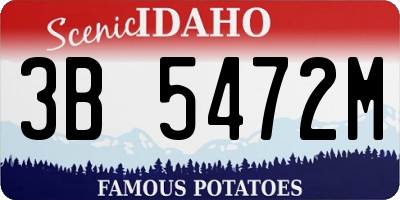 ID license plate 3B5472M