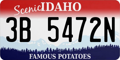 ID license plate 3B5472N