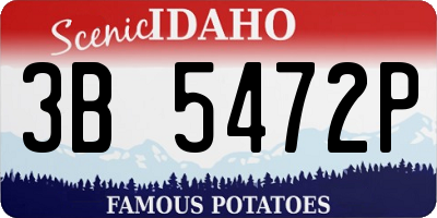 ID license plate 3B5472P