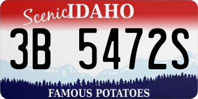 ID license plate 3B5472S