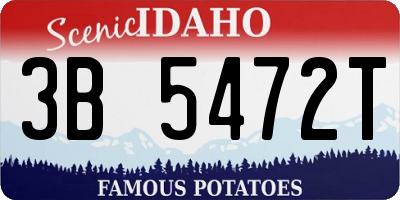 ID license plate 3B5472T