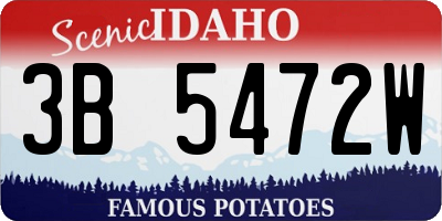 ID license plate 3B5472W