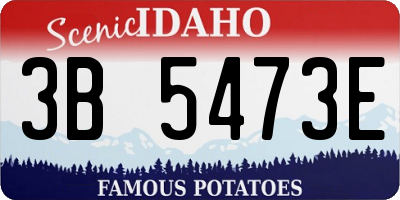 ID license plate 3B5473E