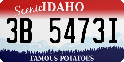 ID license plate 3B5473I