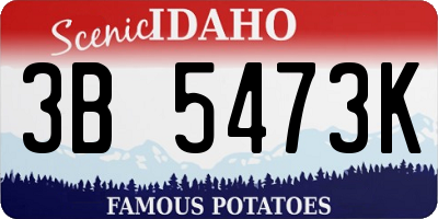 ID license plate 3B5473K