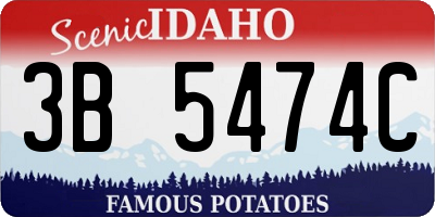 ID license plate 3B5474C