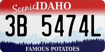 ID license plate 3B5474L