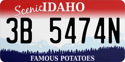 ID license plate 3B5474N