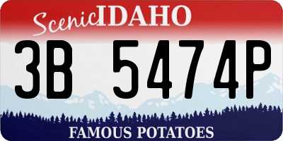 ID license plate 3B5474P