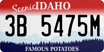 ID license plate 3B5475M