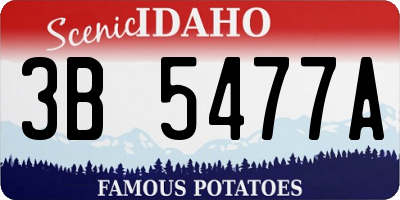 ID license plate 3B5477A