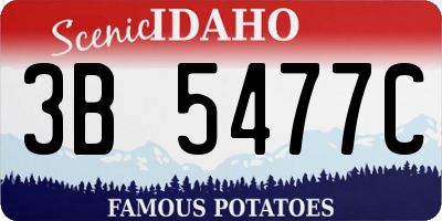 ID license plate 3B5477C