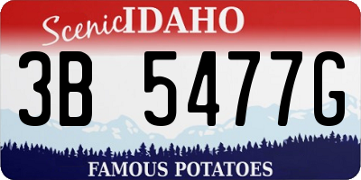 ID license plate 3B5477G