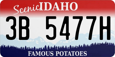 ID license plate 3B5477H