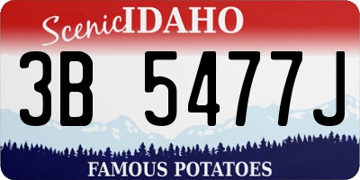 ID license plate 3B5477J