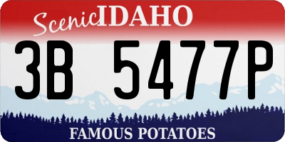 ID license plate 3B5477P