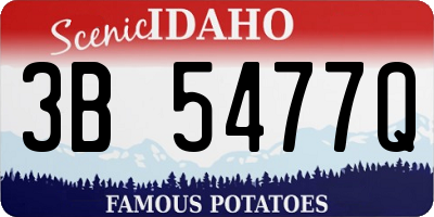 ID license plate 3B5477Q