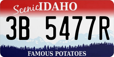 ID license plate 3B5477R