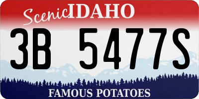 ID license plate 3B5477S