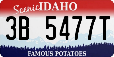 ID license plate 3B5477T