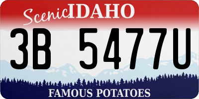 ID license plate 3B5477U