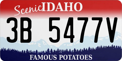 ID license plate 3B5477V