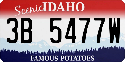 ID license plate 3B5477W