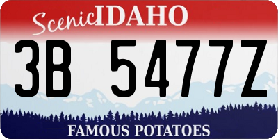 ID license plate 3B5477Z