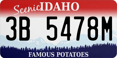 ID license plate 3B5478M