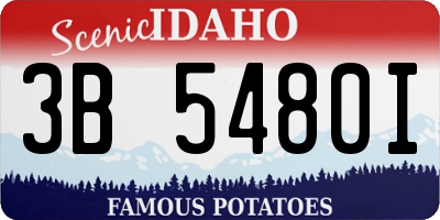 ID license plate 3B5480I