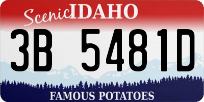 ID license plate 3B5481D